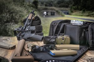 Range Bag, Range Bag at Gun Range, BlackHeart Range Bag, Range Bag with Firearm and Accessories, Range Day